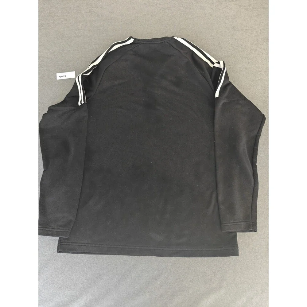 Adidas Golf Quarter Zip Pullover Jacket Black Men's Large 3 Stripe